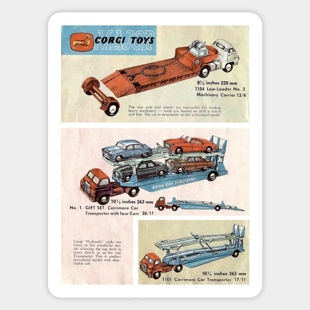 Vintage Corgi Car Transporter 1963 Sticker by Blueasri